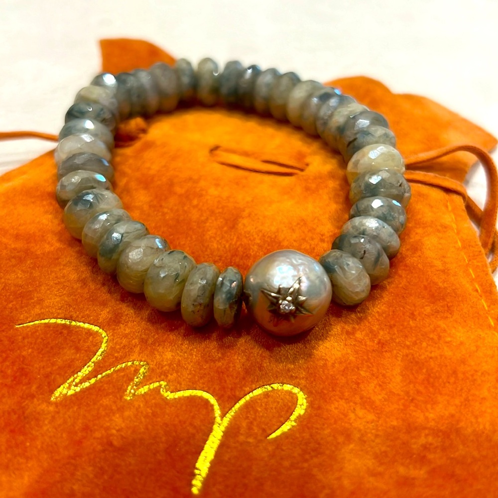 Mauri Pioppo Fine Jewelry Quartz Beaded Bracet with Diamond